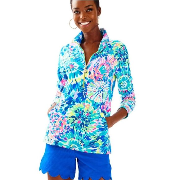 NWT Lilly Pulitzer Skipper Popover Jacket Multi Dive In print UPF 50 HTF Large - Picture 1 of 3